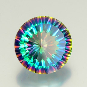 Quartz mystique multicolore naturelle coupe roude, 9,44 ct, VVS-VS