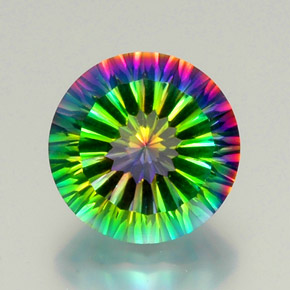 Quartz mystique multicolore naturelle coupe roude, 9,44 ct, VVS