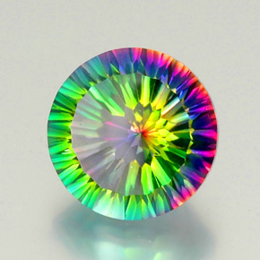 Quartz mystique multicolore naturelle coupe roude, 9,44 ct, VVS
