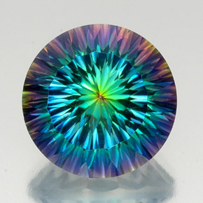 Quartz mystique multicolore naturelle coupe roude, 20,94 ct, VVS-VS