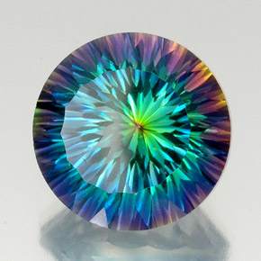 Quartz mystique multicolore naturelle coupe roude, 20,94 ct, VVS-VS