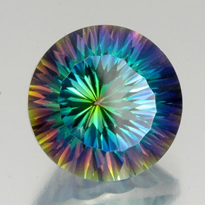 Quartz mystique multicolore naturelle coupe roude, 20,87 ct, VVS-VS