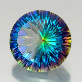 Quartz mystique multicolore naturelle coupe roude, 19,39 ct, VVS