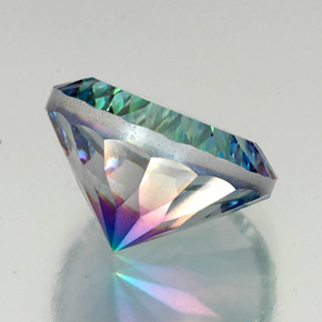 Quartz mystique multicolore naturelle coupe roude, 19,39 ct, VVS