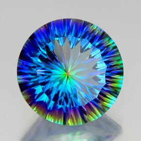 Quartz mystique multicolore naturelle coupe roude, 18,05 ct, VVS-VS