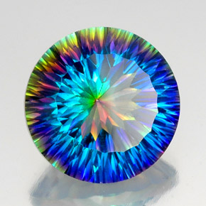 Quartz mystique multicolore naturelle coupe roude, 17,92 ct, VVS-VS