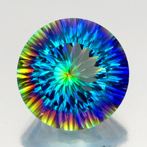 Quartz mystique multicolore naturelle coupe roude, 19,08 ct, VVS-VS