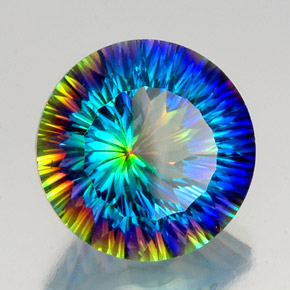 Quartz mystique multicolore naturelle coupe roude, 19,08 ct, VVS-VS
