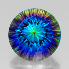 Quartz mystique multicolore naturelle coupe roude, 19,26 ct, VS