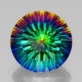 Quartz mystique multicolore naturelle coupe roude, 18,92 ct, VVS-VS