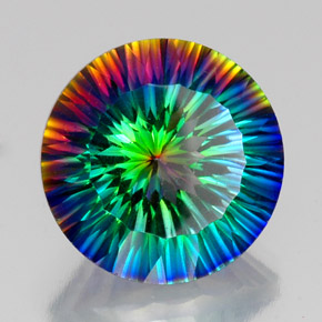 Quartz mystique multicolore naturelle coupe roude, 18,92 ct, VVS-VS