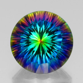 Quartz mystique multicolore naturelle coupe roude, 19,76 ct, VVS