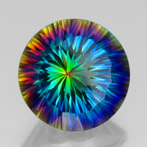 Quartz mystique multicolore naturelle coupe roude, 19,76 ct, VVS
