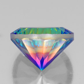 Quartz mystique multicolore naturelle coupe roude, 19,94 ct, VVS-VS