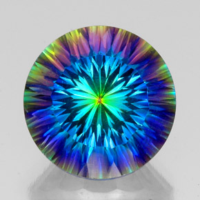 Quartz mystique multicolore naturelle coupe roude, 20,14 ct, VVS-VS