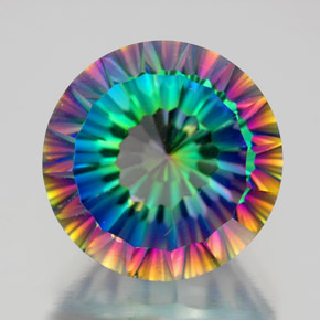 Quartz mystique multicolore naturelle coupe roude, 10,49 ct, VVS