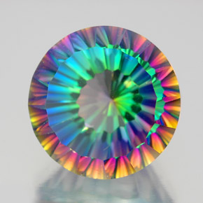 Quartz mystique multicolore naturelle coupe roude, 10,49 ct, VVS