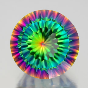 Quartz mystique multicolore naturelle coupe roude, 10,29 ct, VS