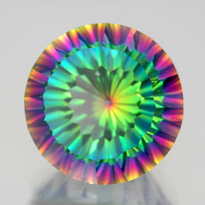 Quartz mystique multicolore naturelle coupe roude, 10,29 ct, VS