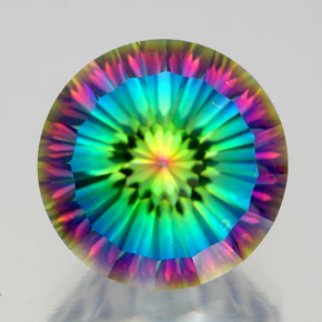 Quartz mystique Partie Supérieure Arc-en-Ciel naturelle Coupe roude, 9.89 ct, VVS