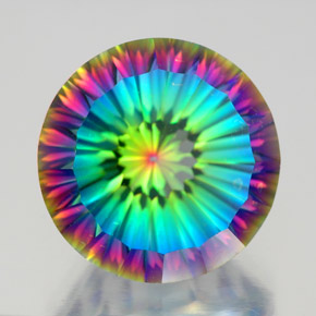 Quartz mystique Partie Supérieure Arc-en-Ciel naturelle Coupe roude, 9.89 ct, VVS