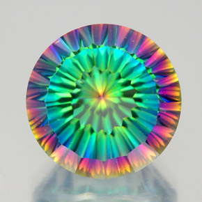 Quartz mystique multicolore naturelle coupe roude, 10,13 ct, VVS-VS