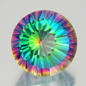 Quartz mystique multicolore naturelle coupe roude, 10,13 ct, VVS-VS