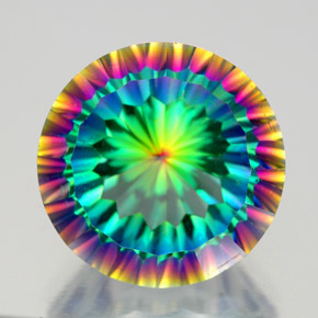 Quartz mystique multicolore naturelle coupe roude, 9,81 ct, VVS