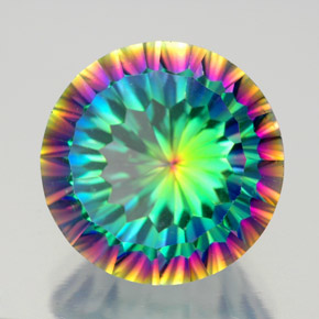 Quartz mystique multicolore naturelle coupe roude, 9,81 ct, VVS