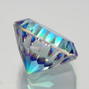 Quartz mystique multicolore naturelle coupe roude, 9,81 ct, VVS