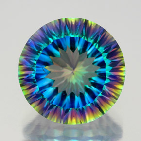 Quartz mystique multicolore naturelle coupe roude, 9,20 ct, VVS-VS