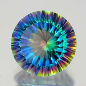 Quartz mystique multicolore naturelle coupe roude, 9,20 ct, VVS-VS