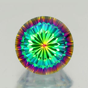 Quartz mystique multicolore naturelle coupe roude, 9,76 ct, VVS