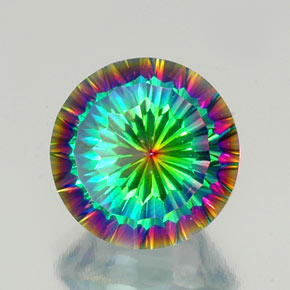 Quartz mystique multicolore naturelle coupe roude, 9,76 ct, VVS