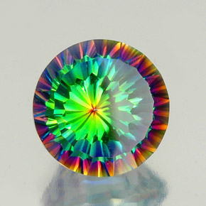 Quartz mystique multicolore naturelle coupe roude, 10,32 ct, VS