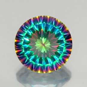 Quartz mystique multicolore naturelle coupe roude, 9,63 ct, VVS-VS