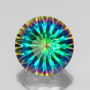 Quartz mystique Partie Supérieure Arc-en-Ciel naturelle Coupe roude, 9.10 ct, VVS-VS
