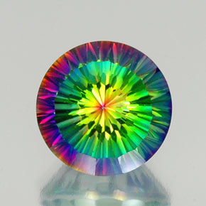 Quartz mystique multicolore naturelle coupe roude, 10,40 ct, VVS