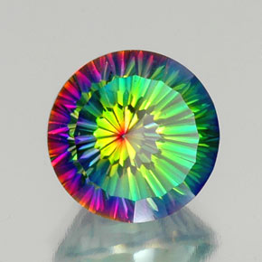 Quartz mystique multicolore naturelle coupe roude, 10,40 ct, VVS