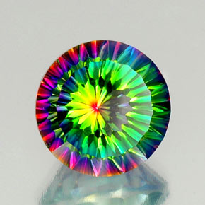 Quartz mystique multicolore naturelle coupe roude, 10,50 ct, VS