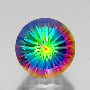 Quartz mystique multicolore naturelle coupe roude, 10,57 ct, VVS-VS