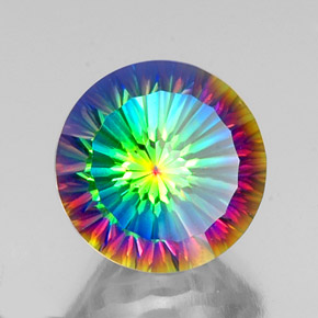 Quartz mystique multicolore naturelle coupe roude, 10,57 ct, VVS-VS