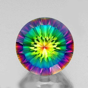 Quartz mystique multicolore naturelle coupe roude, 9,69 ct, VVS