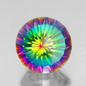 Quartz mystique multicolore naturelle coupe roude, 9,69 ct, VVS
