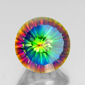 Quartz mystique multicolore naturelle coupe roude, 10,27 ct, VVS