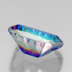 Quartz mystique multicolore naturelle taille émeraude, 10,56 ct, VS