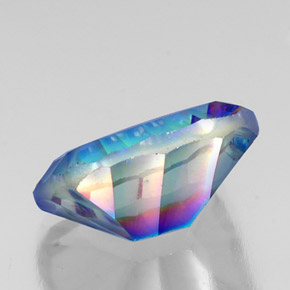 Quartz mystique multicolore naturelle taille émeraude, 10,24 ct, VS