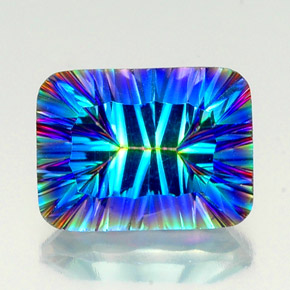 Quartz mystique Partie Supérieure Arc-en-Ciel naturelle Taille émeraude, 10.56 ct, VS