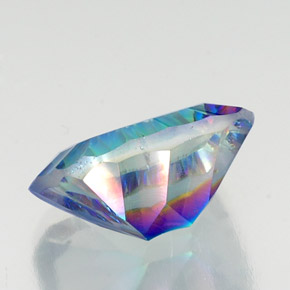 Quartz mystique multicolore naturelle taille émeraude, 10,29 ct, VS-SI