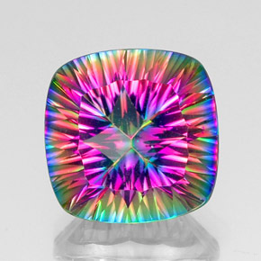 Quartz mystique Partie Supérieure Arc-en-Ciel naturelle Coupe coussin, 15.82 ct, VVS-VS